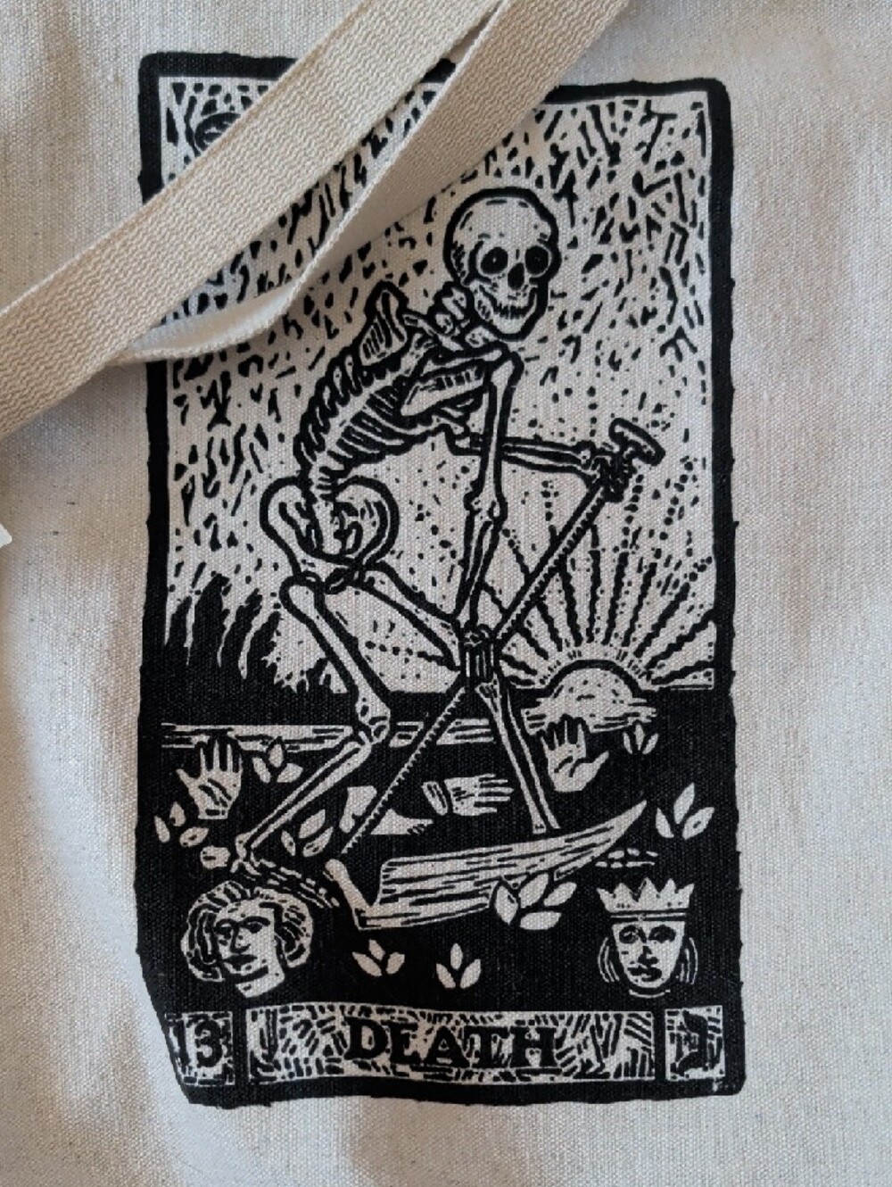 World Market Canvas Tote Bag With Skeleton - Picture 2 of 2